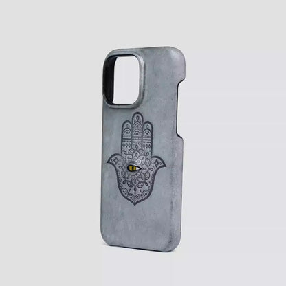 iPhone 16 Pro Case | 3D Eye and Hand | Handmade Leather